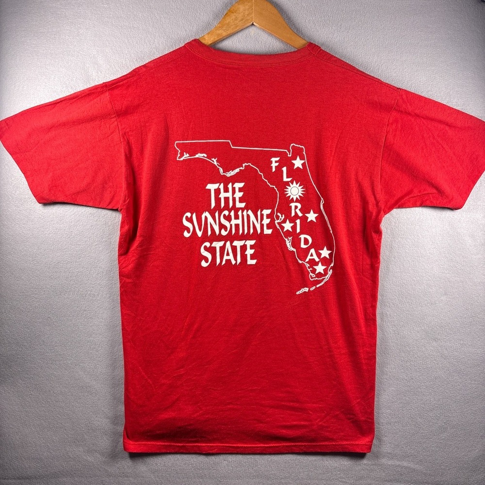 Vintage 80s Thin Florida Sunshine State Large T-Shirt Single Stitch